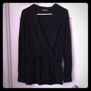 Long sleeve, black peplum top